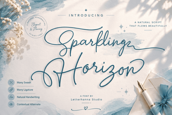 Sparkling Horizon: A Handcrafted Font That Captures the Magic of the Golden Hour